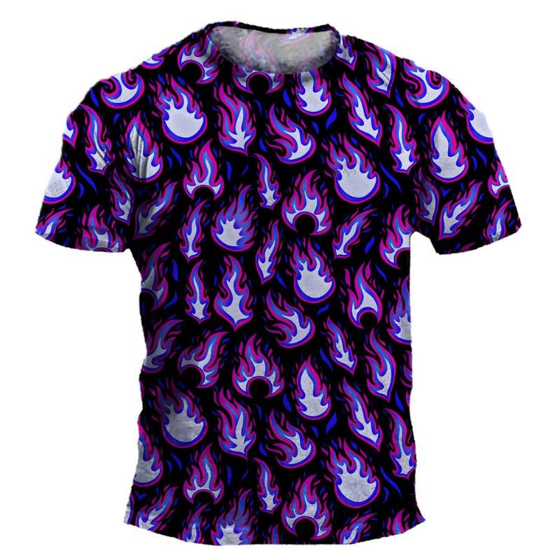 Heren T-shirts Cool Vlam Grafisch Top Esthetische Kleding Dames Streetwear Man Korte Mouw Harajuku Herenkleding Casual T-shirt