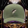 Bass Fish Graphic Baseball Cap Adjustable Polyester Curved Brim Outdoor Sports Trucker Hat