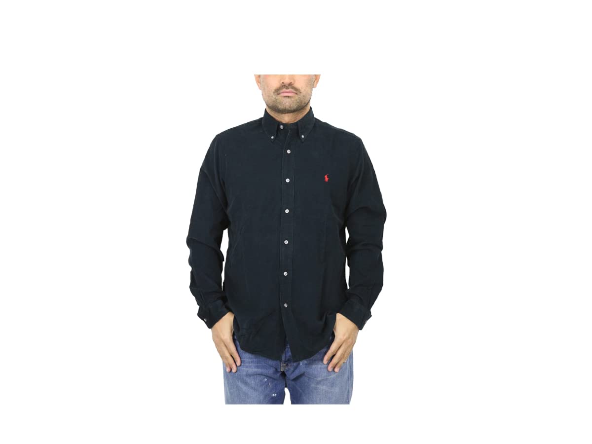 

Polo Ralph Lauren Classic Fit Corduroy Long Sleeve Shirt with Embroidered Size Men s Button-Down Pony, 0103944-XL-BLACK [Used] чёрный