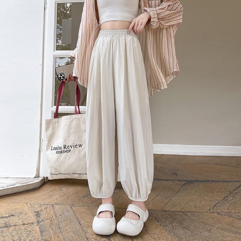 Summer Japanese Pants Casual Sunscreen Tied Feet Lantern Wide-leg Pants