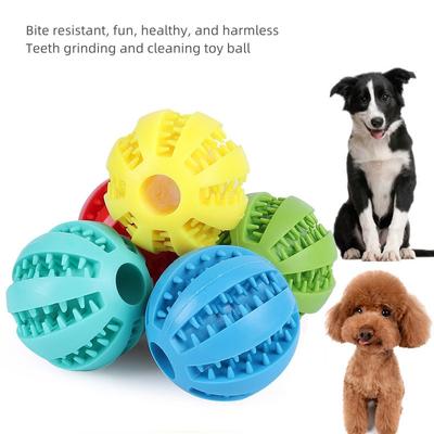 Dog Food Ball Pet Dog Toy Interactive Rubber Balls for Small Large Dogs Puppy Cat Chewing Toys Pet Tooth Cleaning  Puzzle Toys