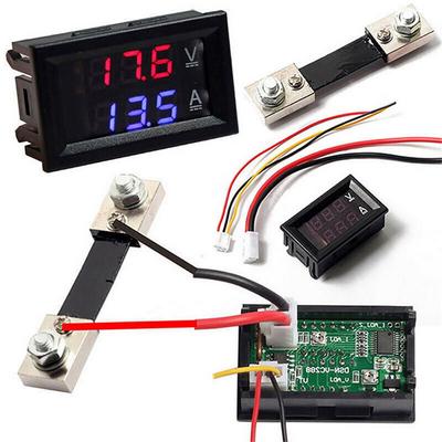 Tester Voltmetro Amperometro Shunt Volt 10/50/100A Doppio Digitale