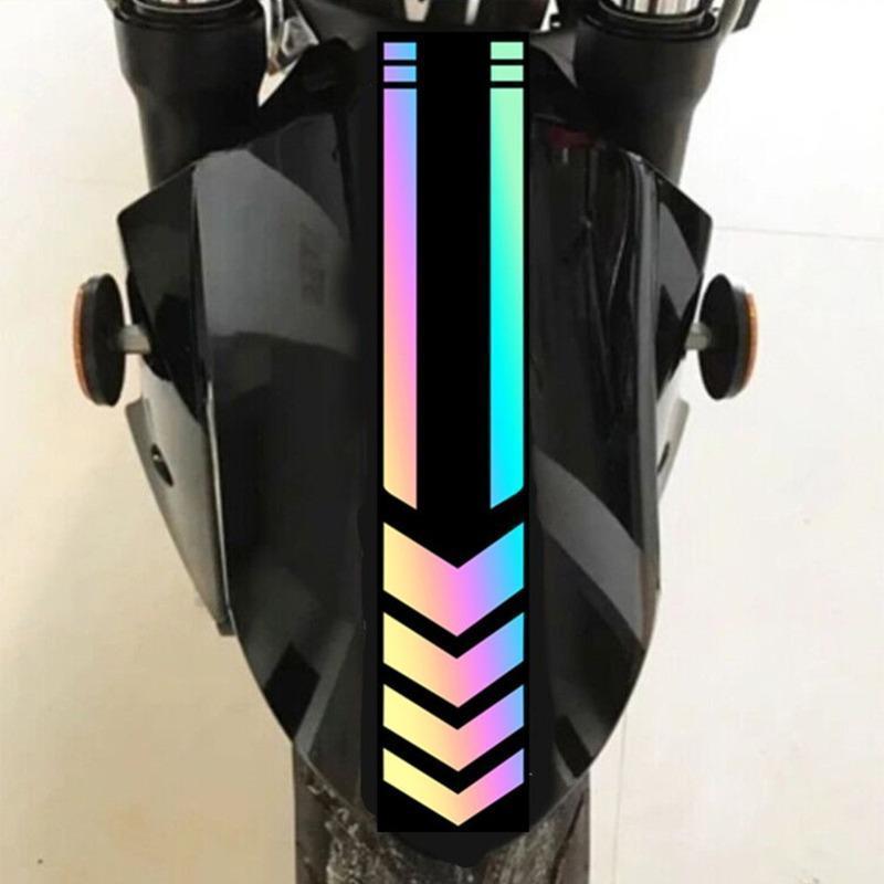 High-Visibility Reflective Arrow Motorcycle Fender Stickers Multi-Color Chevron Safety Decals for Electric Bikes, Durable Weather-Resistant