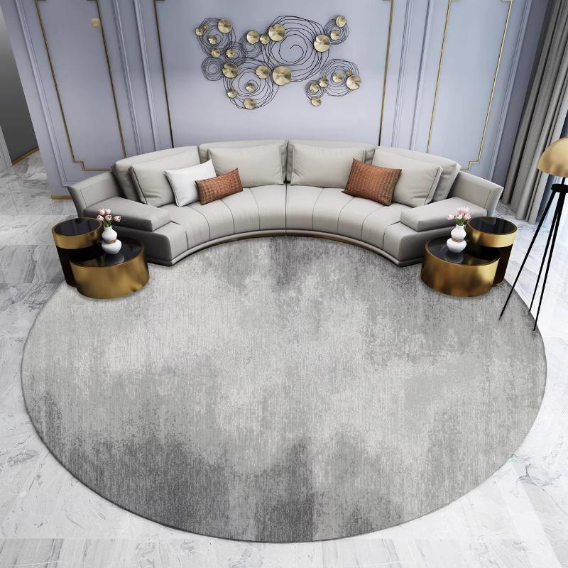 Modern Style Carpets for Living Room Light Luxury Bedroom Decor Round Carpet Thicken Plush Lounge Rug Fluffy Soft Floor Grey Mat