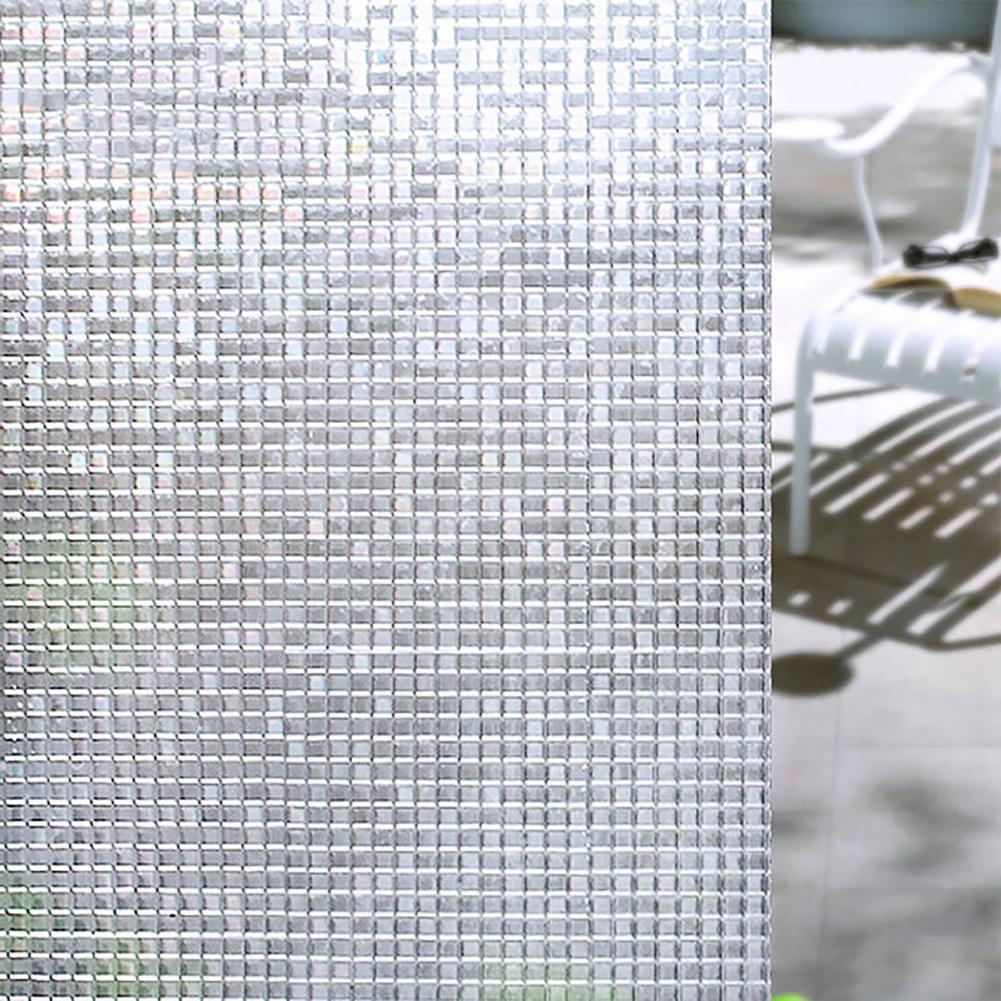 3D Static Glass Film Mosaic Square Rainbow Window Sticker