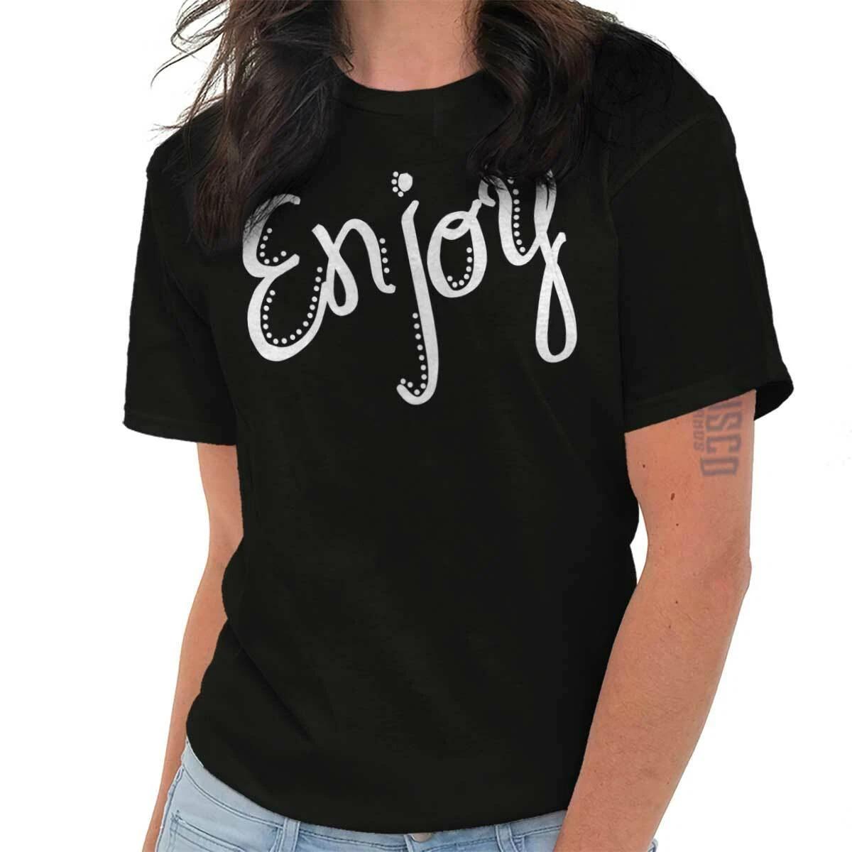 Enjoy Good Vibes Be Kind Positive Quotes Womens Graphic T Shirts Tee T-Shirt XXXXL