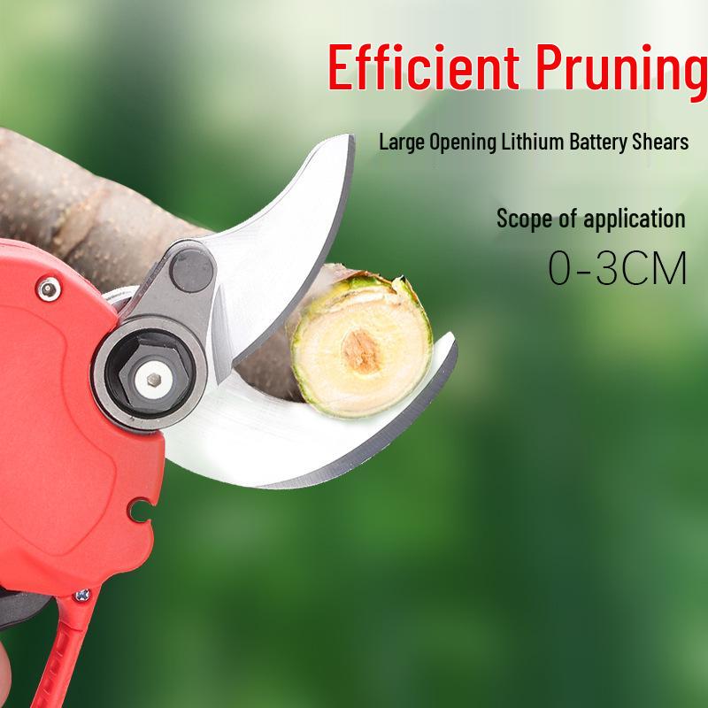 21V Lightweight Electric Pruning Shears with Two Batteries & Charger, 30MM Branch Capacity, Powerful Lithium Battery for Fruit Trees
