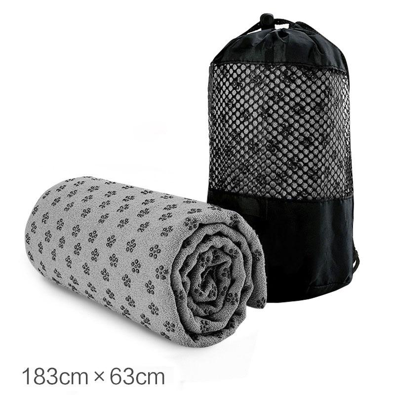 Portable Anti-slip Sweat-absorbent Yoga Mat Towel Cloth Mat Ultra-thin Yoga Blanket Towel Blanket Workout with Pouch