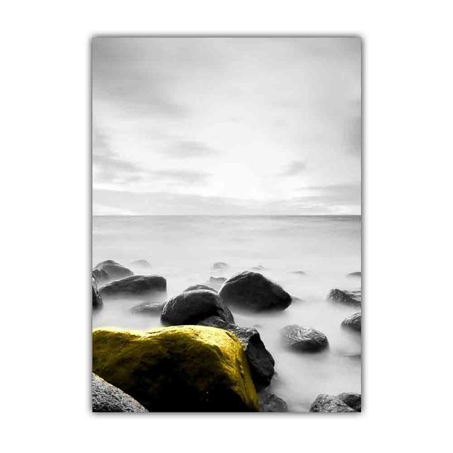 

Эстетический пейзаж холст картина черно-белое золото туманное озеро мода постер офис гостиная украшение дома фреска без рамки 21*30cm No Frame