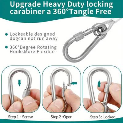 3M-15M Stainless Steel Clothesline, Portable Windproof Indoor/Outdoor Clothes Drying Camping Supplies Clothes Line