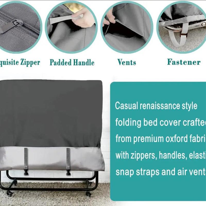 1pc Foldable Bed Cover With Zipper Waterproof Oxford Cloth Moisture Proof Organizer For Home Bedroom Furniture Dust Proof Covers