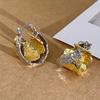 European and American double-layer pleated circle earrings, versatile atmospheric two-color earrings, earrings, earrings.