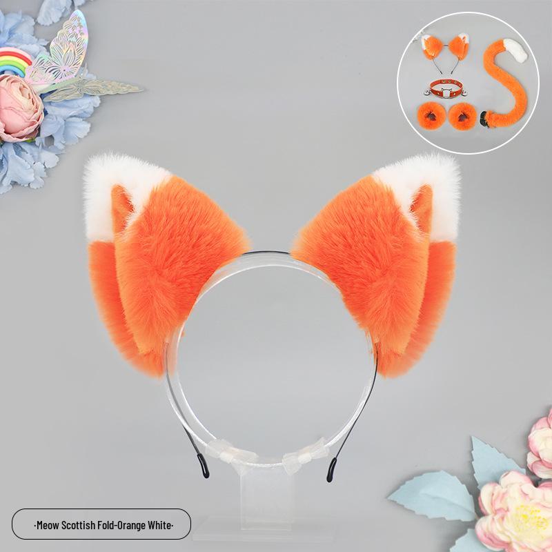 Handmade Plush Cat Girl Maid Fox Beast Ear Headband Hair Accessory