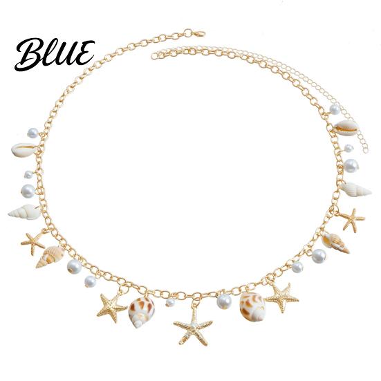 Body Chain Bohemia Style Beach Waist Imitation Pearl Starfish Conch