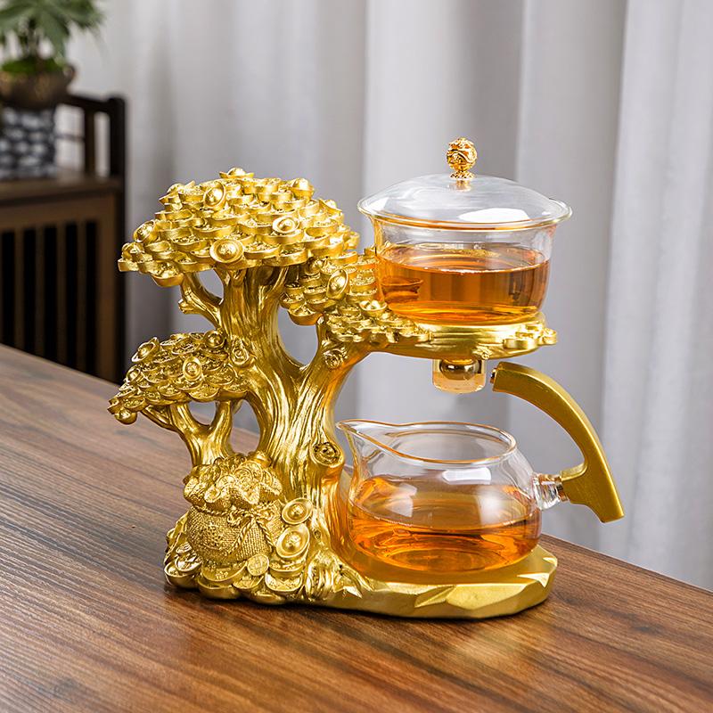 Creative Automatic Teapot Tea Infuser Magnetic Water Diversion Heat-resistant Kungfu Tea Drinking Chinese Glass Tea Set