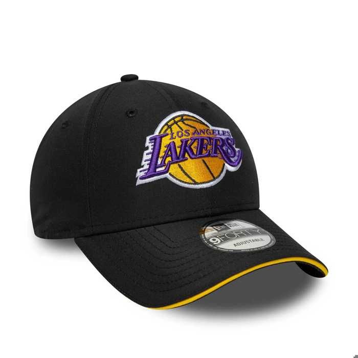 Casquette de baseball - New Era - 9Forty - Logo Los Angeles Lakers brodé - Taille standard - Bandeau tissu doux