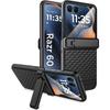 Hülle für Motorola Razr 70 Ultra / 60 Ultra, PC-Ständer Hülle, mit Glas, schwarz