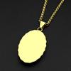 Virgin Mary Crystals Medal Oval Pendant Necklace for Women Men Stainless Steel Gold Color Catholic Religious Necklaces Jewelry