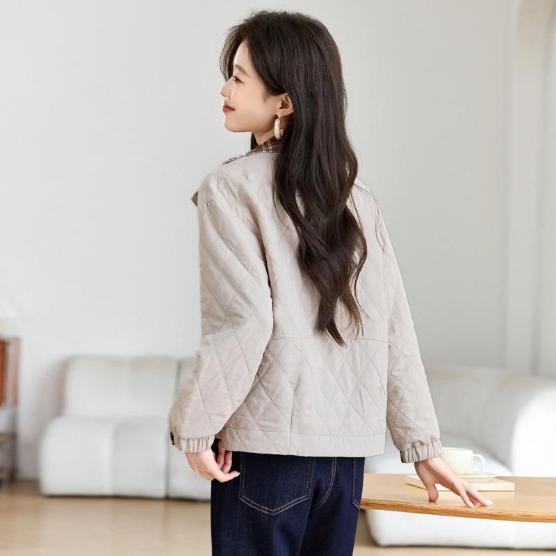 Petite Women's Trendy Plaid Patchwork Slimming Jacket