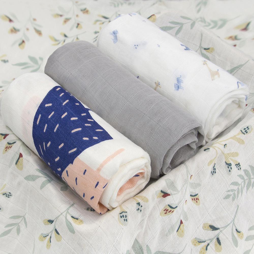 3 PCs Bamboo Cotton Gauze Diapers Newborn Baby Washable Baby Diaper Cloth Comfortable Breathable Absorbent Soft Summer