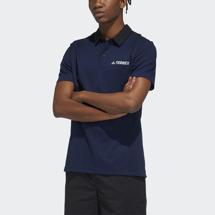 Adidas Casual Sports Short Sleeve Polo Shirt Men Tops Navy-Blue GN7610