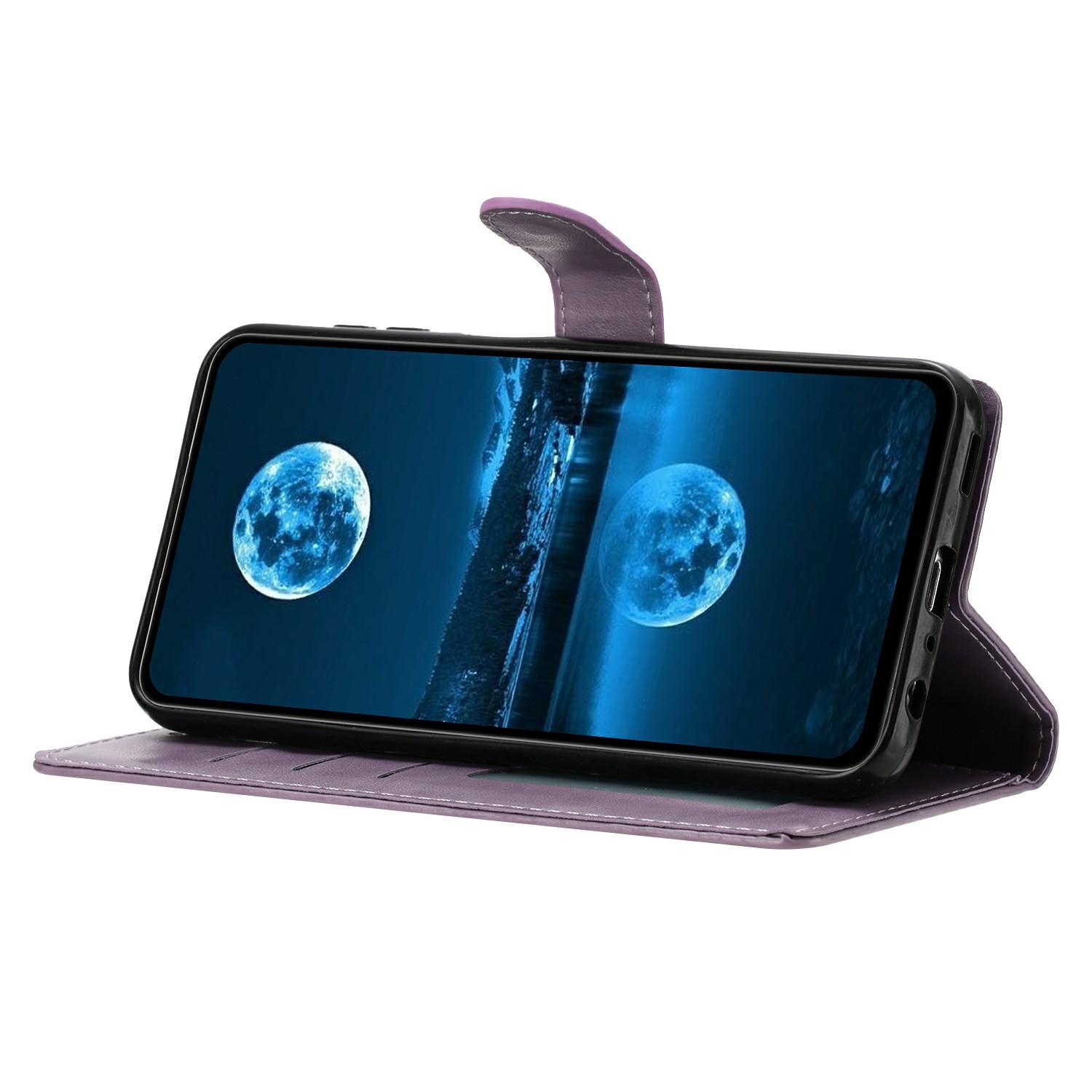 

For Honor 200 Pro 5G Leather Phone Case Wallet Stand Cover with Handy Strap Purple