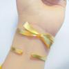 Gold-Plated Copper Open Bow Bangle for Women - Celebrity Style Jewelry