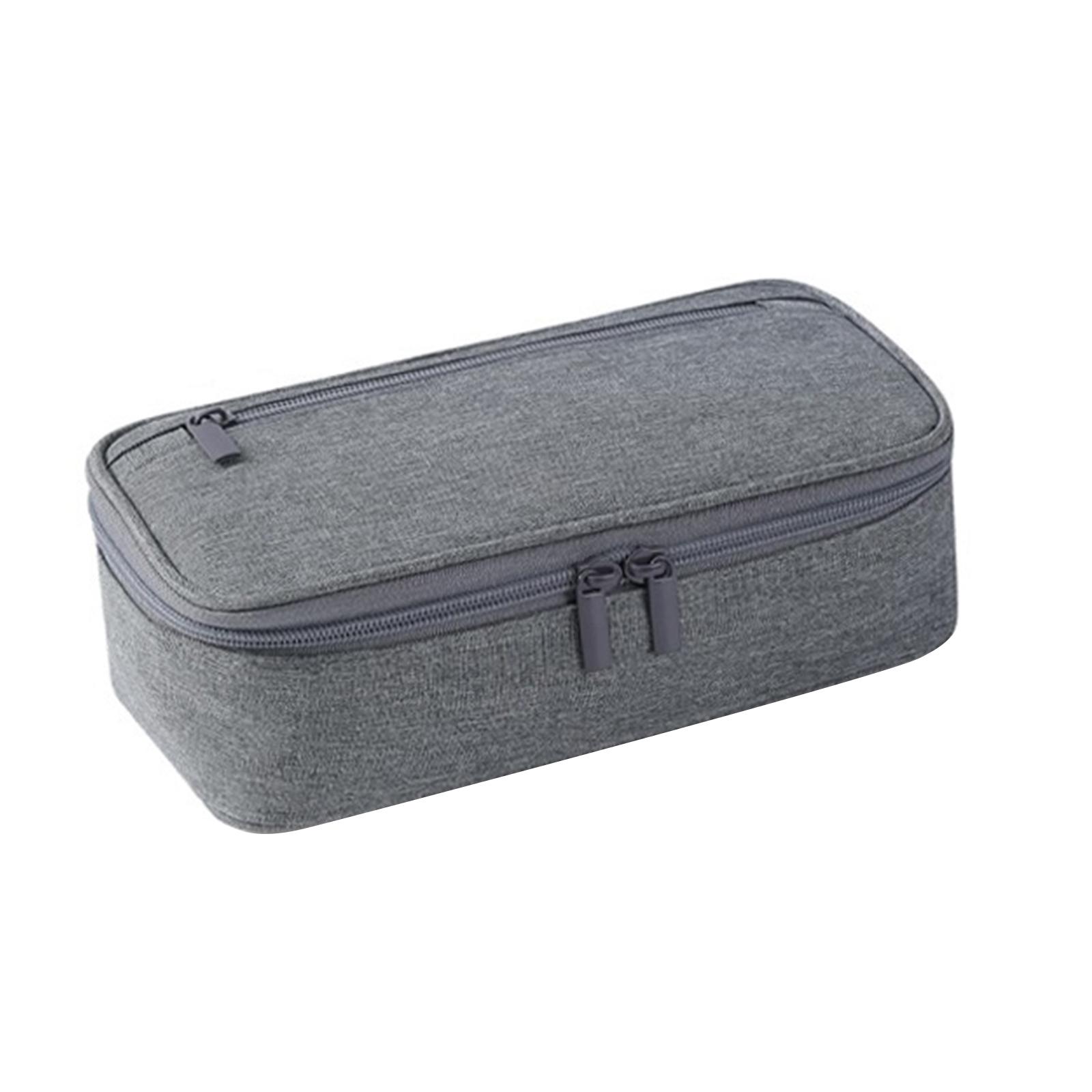 

Large Capacity Pencil Case 2-Layer Pen Bag School Supplies for Organizing Pens Markers And Accessories серый