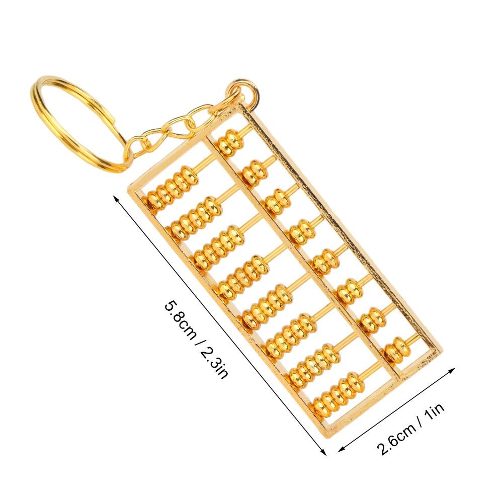 2pcs 8 Rolls Abacus Key Ring Alloy Abacus Pendant Chinese Abacus Keychain For Handbag Decoration
