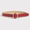 Women'S Rose Gold Square Buckle Day Buckle Black Belt Basic Thick Line Textured Women'S Belt