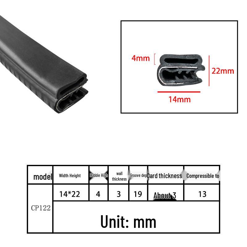 U-Shaped Rubber Steel-Backed Sealing Strip for Car Doors and Cabinets