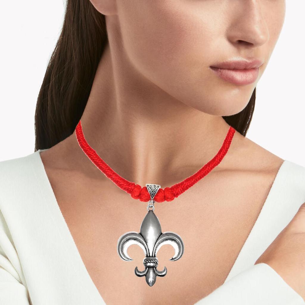 Trisul Dzień Matki Srebrny Sznurek Makrama Srebrna Biżuteria Naszyjnik 20 cali