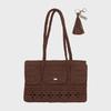 Lily Handmade Crochet Raffia Er Shoulder Bag (+gift tassel keyring) _ Brown