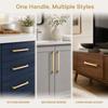Brass Gold Finish Cabinet Door Handles Minimalist Design Kitchen Handles  For Kitchen Cabinets