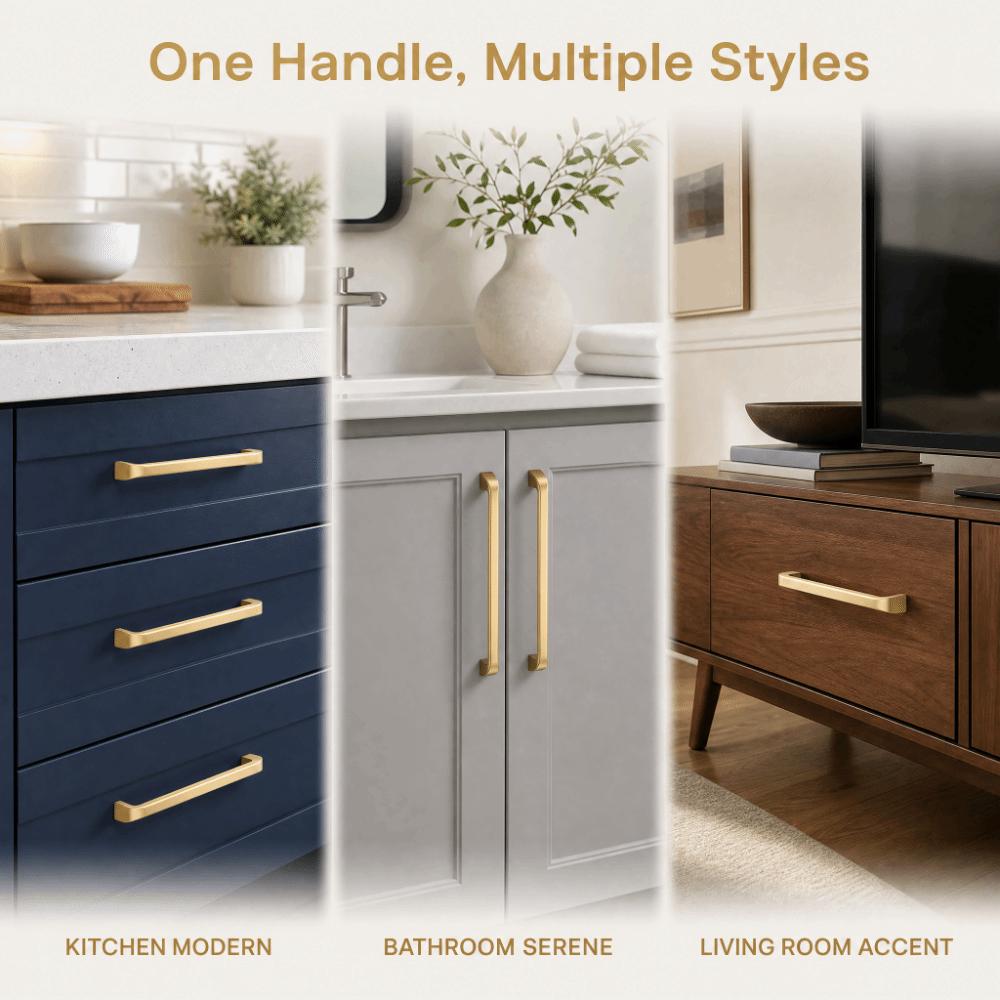 Brass Gold Finish Cabinet Door Handles Minimalist Design Kitchen Handles For Kitchen Cabinets