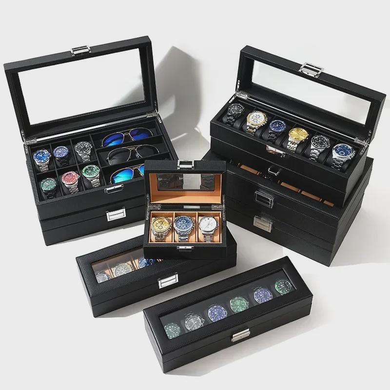 "Carbon Fiber Watch & Jewelry Box for Men and Women"