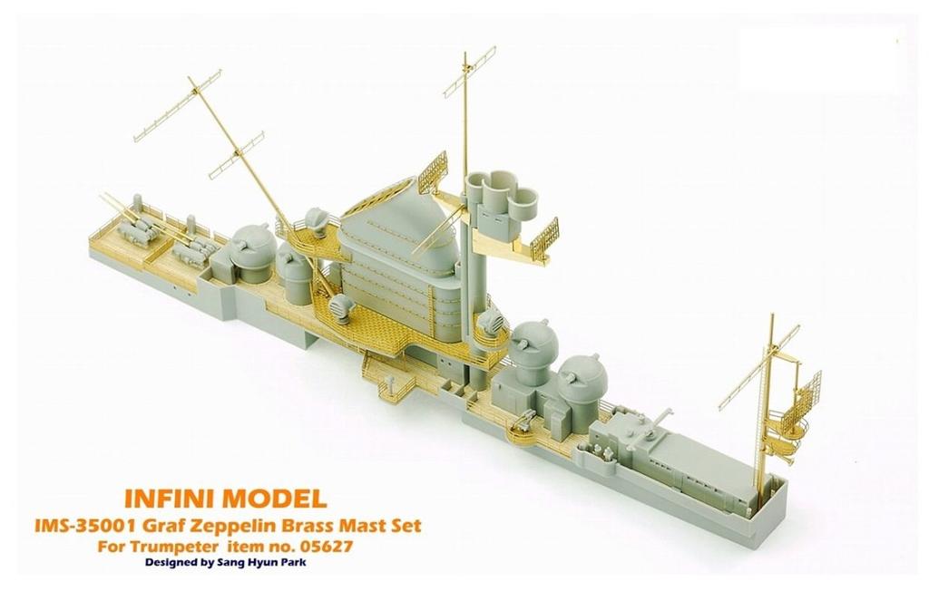Infini Model 1/350 IMS Series German Navy Aircraft Carrier Graf Zeppelin/TR Brass Mast Set for Plastic Models (IMS3501)