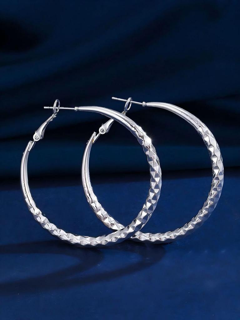 Kayi Elegante versilberte Kupfer-Creolen - Luxus-Stil für Frauen, perfekt für den täglichen Gebrauch oder Partys