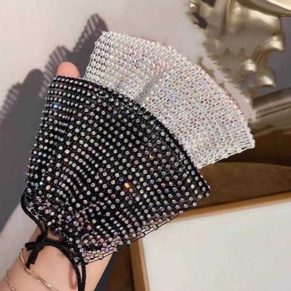 Sexy Face Covering Sparkling Rhinestone Nightclub Music Festival Party Costume Face Mask Women