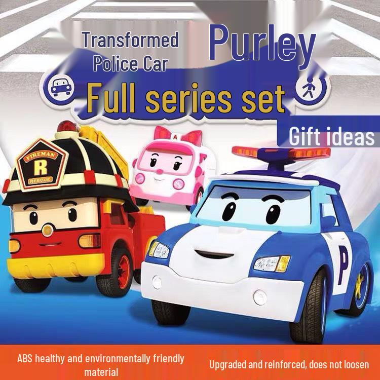 Teacher-Recommended Sheriff Perli Transforming Police Car Robot Toy for Kids