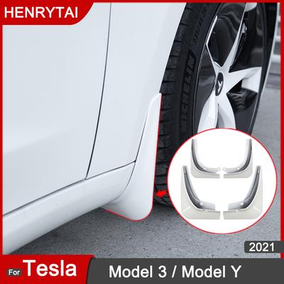 Tesla Mud Flaps Anti-fouling Splash-proof Accessories For Model 3 / Model Y Car Front Rear Wheels Mudguards Splash Guards