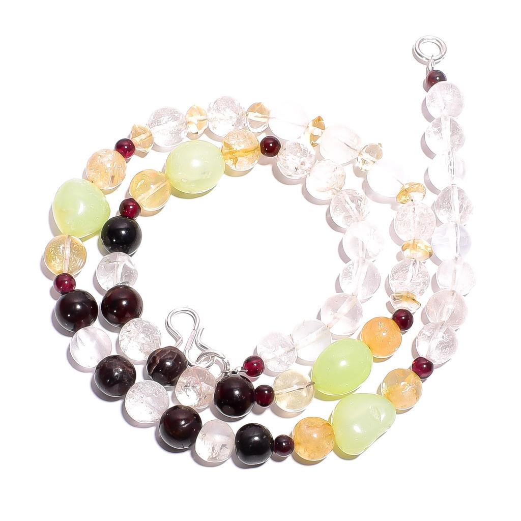 Natural Crystal Citrine Gemstone Mix Shape Smooth Beads Necklace 17" UB-4794 UB-4794