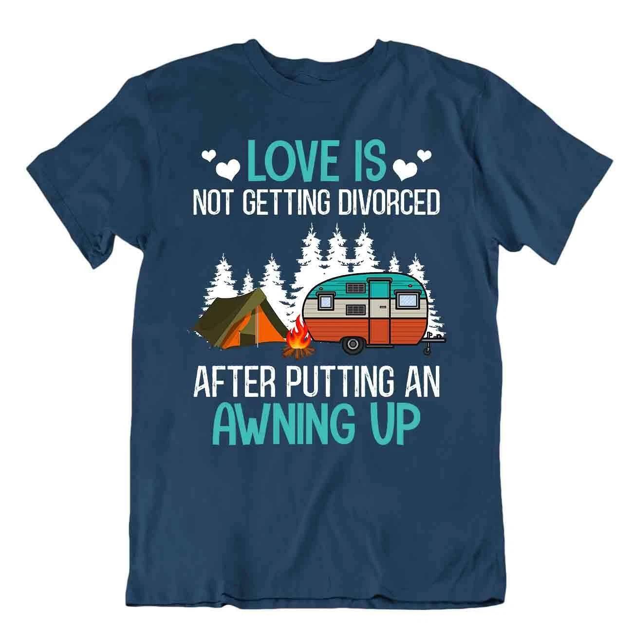 Camping Outside Trip T-Shirt Tee Cool Gift Cute Funny Outdoor Fresh Love Awning L