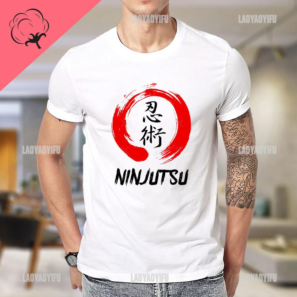 Ninja Japanese Kanji Script Calligraphy Shinobi Ninjutsu TShirt Cotton Woman T Shirt Black T Shirt Man Mens Tall T Shirts