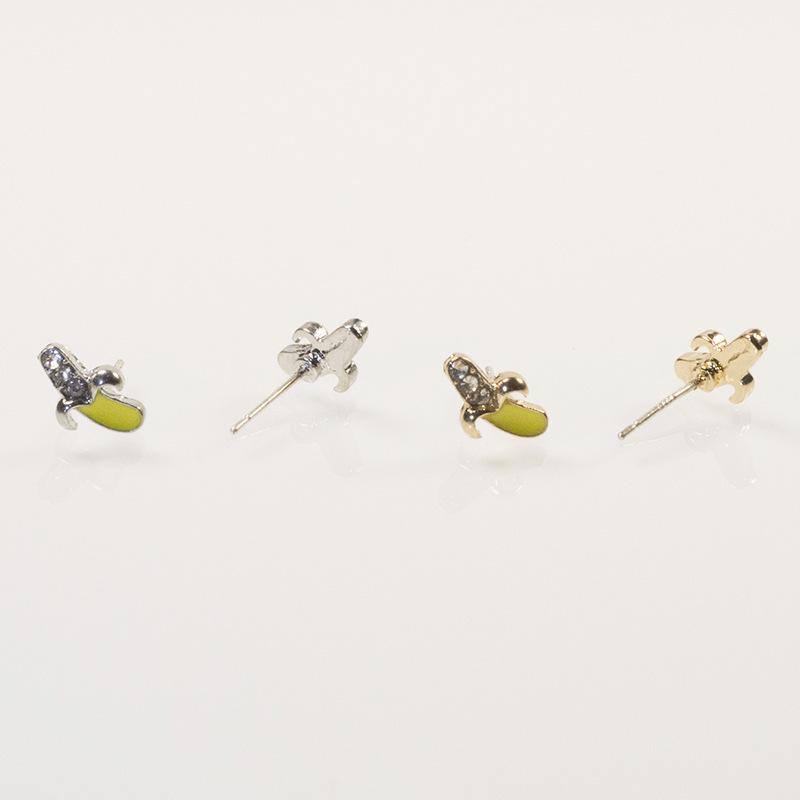 S925 Silver Needle Mori Banana Love Girl Personality Earrings, Fresh and Gentle Lady Versatile Autumn Earrings