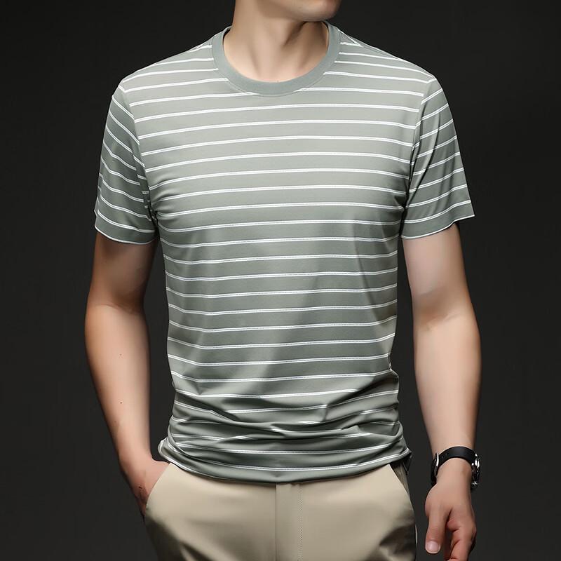 Firstview Men's Striped Round Neck Short-Sleeve T-Shirt FV26C1062