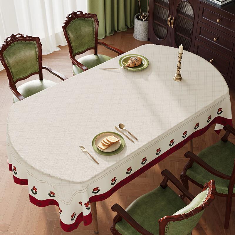 ZISIZ Oval Waterproof Plastic Tablecloth