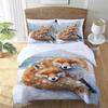 Fox Theme Three-Piece Quilt Cover 3D Digital Printing Bedding Set Bed Cover