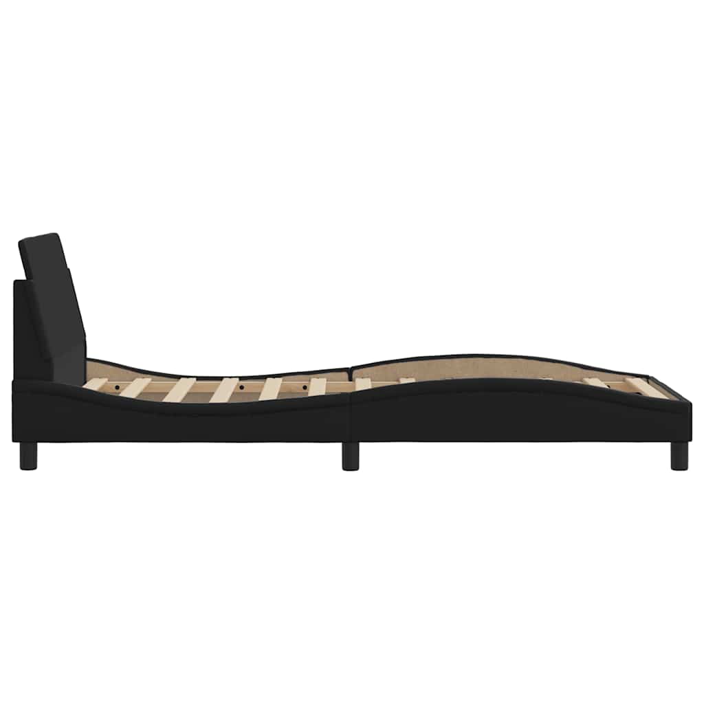 Dover Bed Frame in Black 90 x 190 cm Faux Leather
