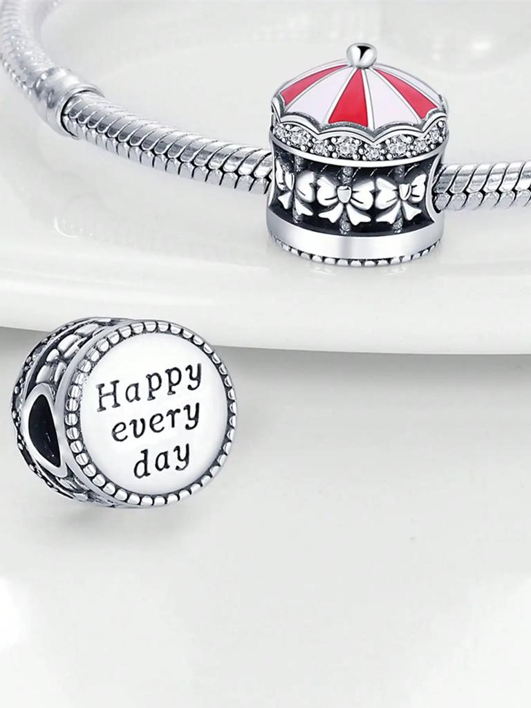 Copper Plated Original Charms Dream Castle Bookstore Beads Fit Bracelet Women'S Jewelry Gift